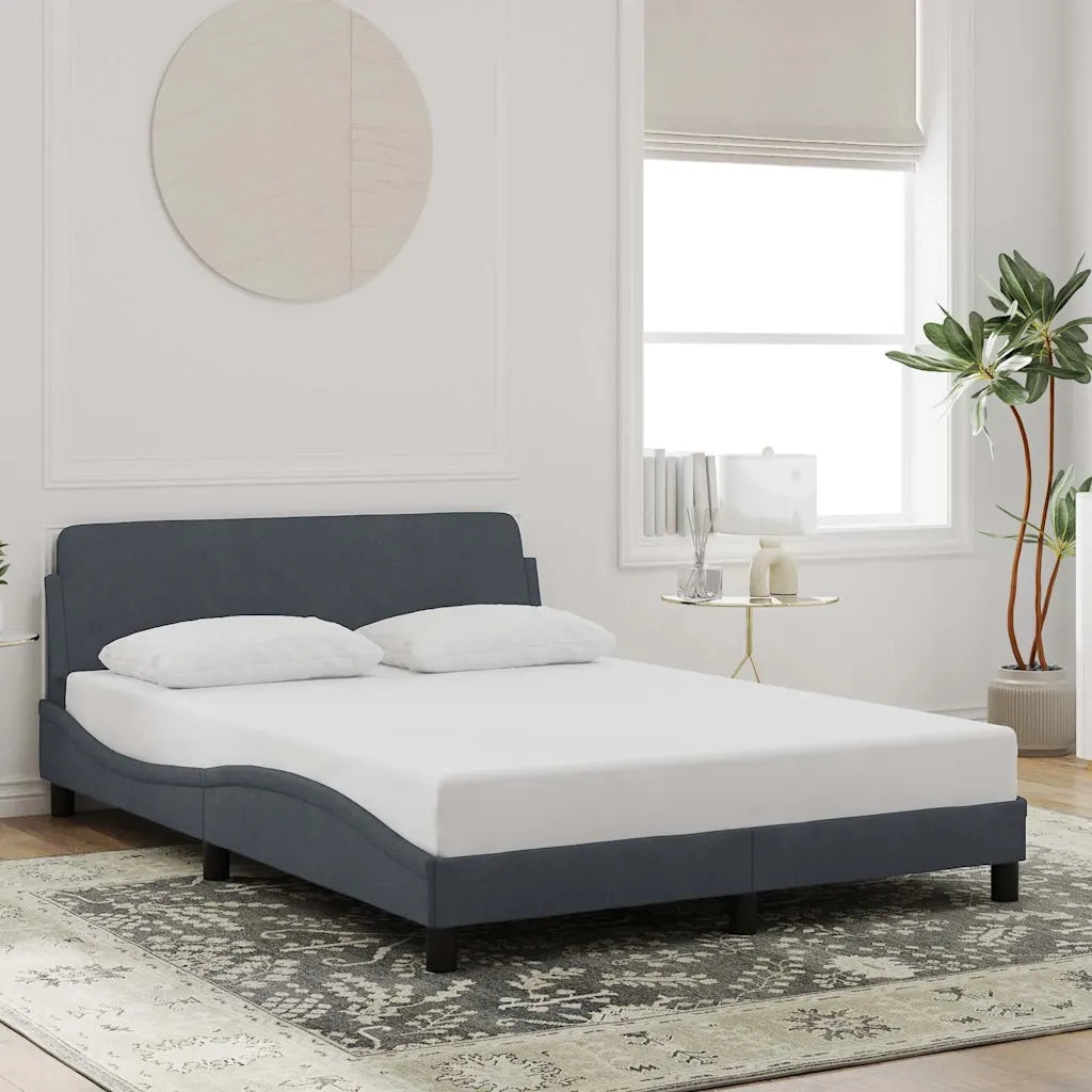 Giroletto con Testiera Grigio Scuro 120x200 cm in Vellutocod mxl 113640