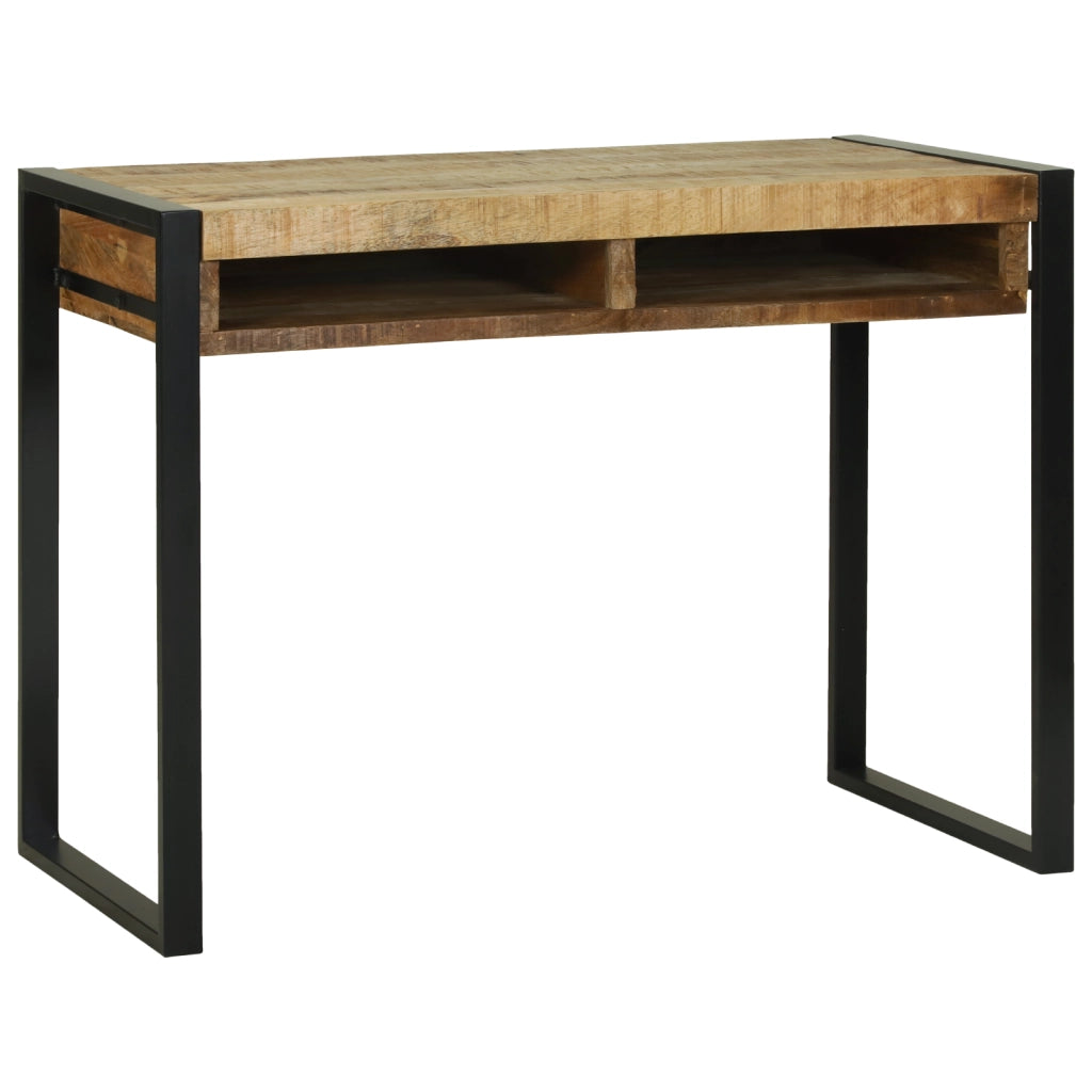 Tavolo da trucco con specchio 100x50x75 cm in legno massello grezzo di mango