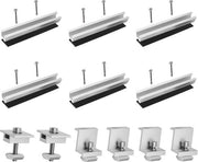 Impianto di sostegno per pannelli solari per tetto piano - Kit di fissaggio con accessori e viti regolabili (6 pezzi)