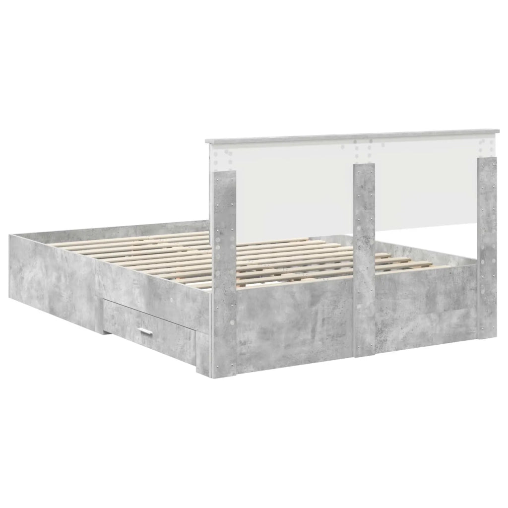 Struttura del letto con testiera Grigio cemento 140 x 190 cm 3410898