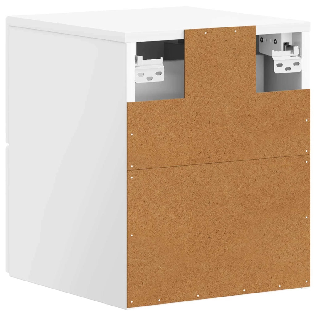 Mobiletto da notte a muro Bianco Lucido 34,5 x 33 x 40 cm 898643