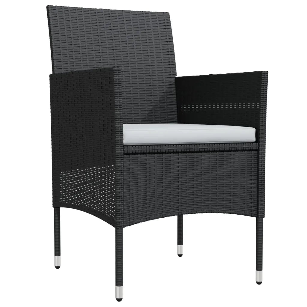 Set da Pranzo da Giardino 5 pz | Set Salotto da Giardino con Cuscini Nero