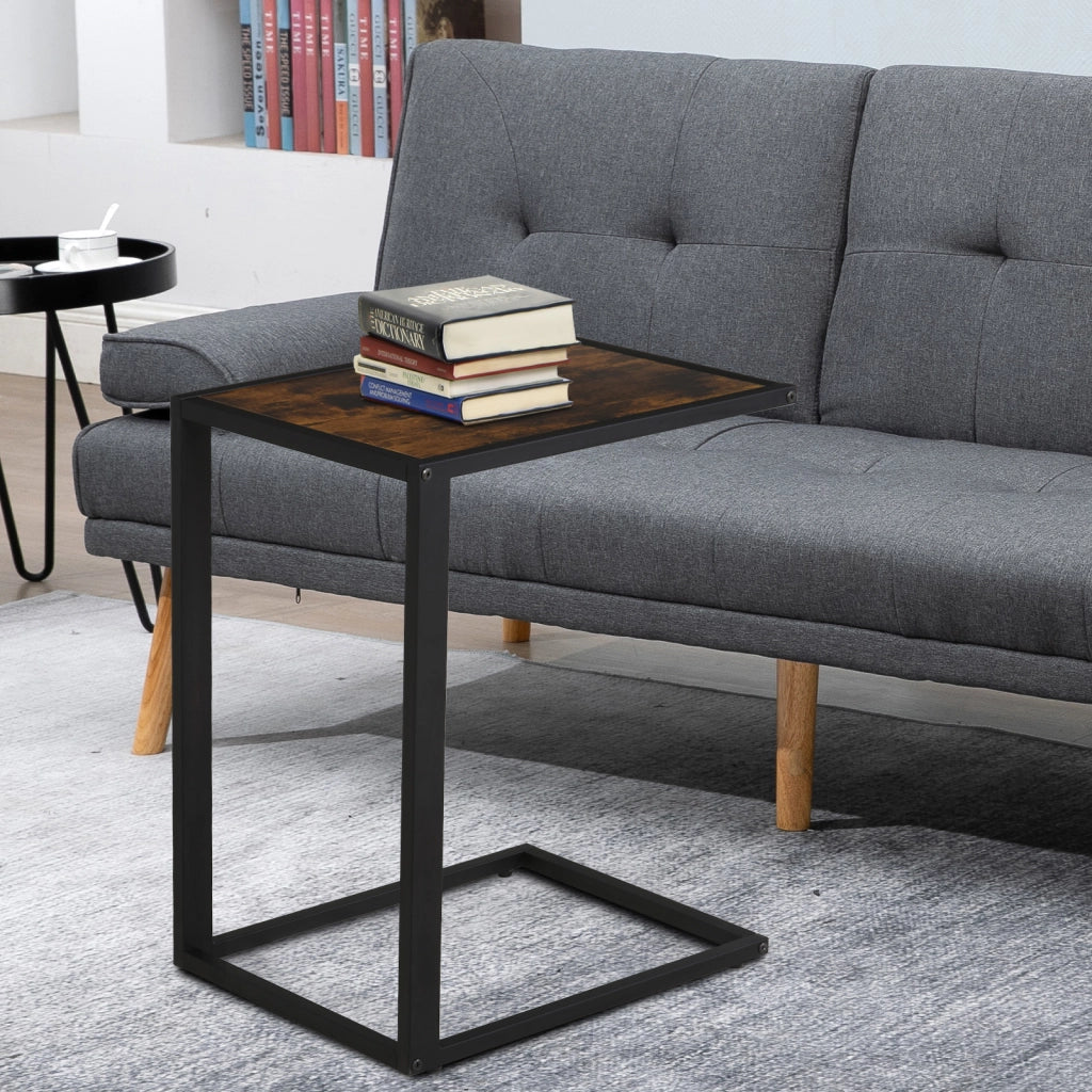 Tavolino da caff¨¨ in MDF con gambe in metallo ¨C zephmum ¨C marrone rustico 40.6x50.8x64.2 cm