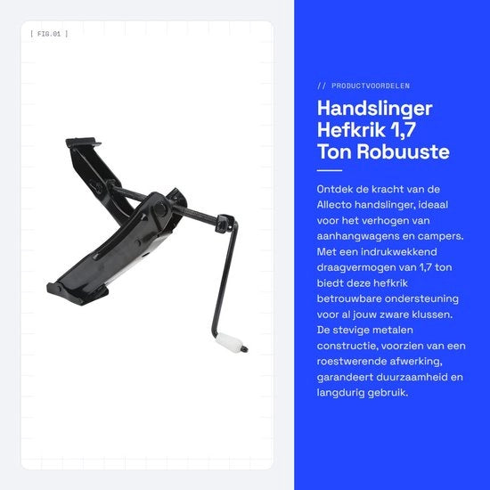 Stabilizzatore per Camper e Aanhangwagens 1,7 Ton Capacità - Nivellatore - Slitta di Stabilizzazione - Capacità di Sbalzo - Base Rafforzata - Struttura Antiruggine