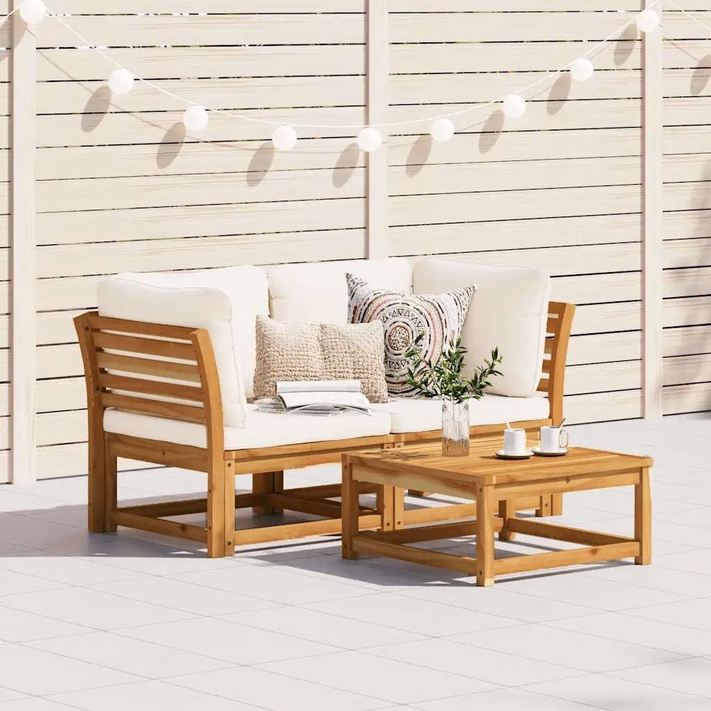 Divano da Giardino con Cuscini 2 Posti Legno Massello di Acacia 3214290
