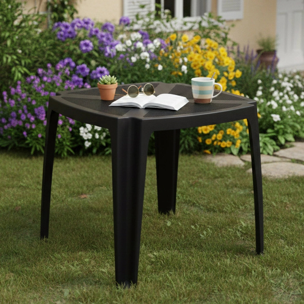 Stillions, Tavolo da Esterno 4 Posti Made in Italy, 75x75x72h cm Nero Antracite