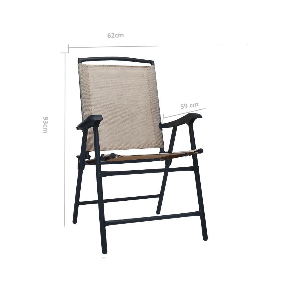 Sedie da Giardino Pieghevoli 2 pz in Textilene Grigio Talpa 47925