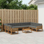 Set di divani da esterno 10 pcs Naturale e Antracite 3382910