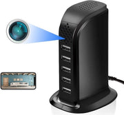 Cassa nascosta con caricatore USB HD 1080p e hub caricatore 5 porte