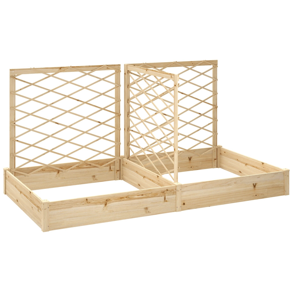 Fioriera con grigliato in legno modulare per balcone terrazza giardino ¨C Xylo ¨C 222x114x109 cm effetto legno naturale