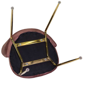 Sedia Sammi 50x57xh47/77,5 cm in Tessuto Velluto Blu/Oro