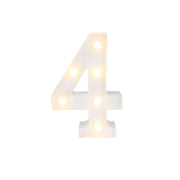 Trade Shop - Numero 4 Luminoso Con Luci Led A Batteria Decorazioni Per La Casa Dim. 22 Cm -