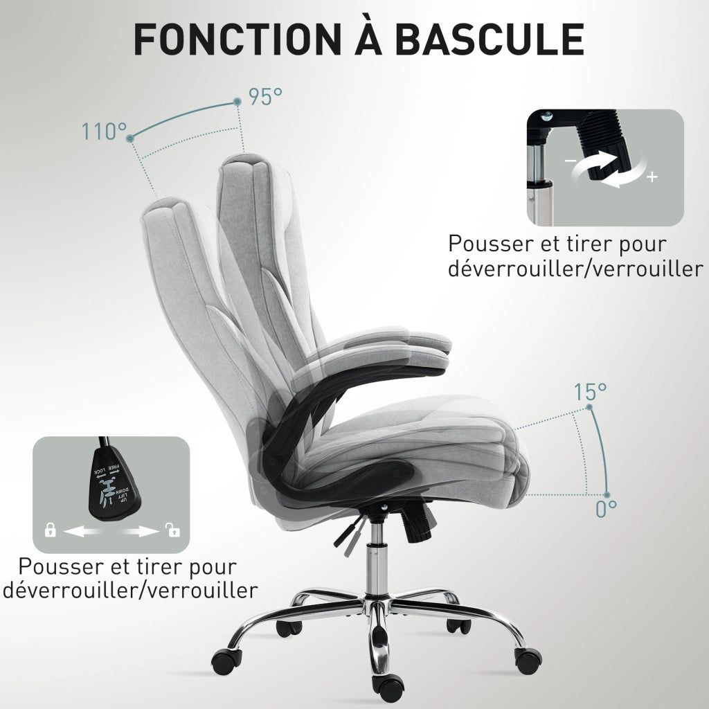 Sedia da ufficio ergonomica ¨C zephmum ¨C Grigio 70x70x114-122 cm