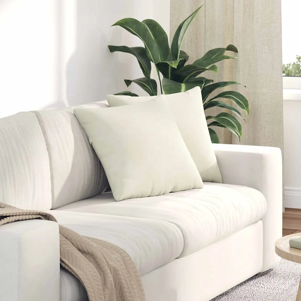 Cuscini da Divano 2 pz | Cuscini per sedie Crema 45 x 45 cm Tessuto in Cords