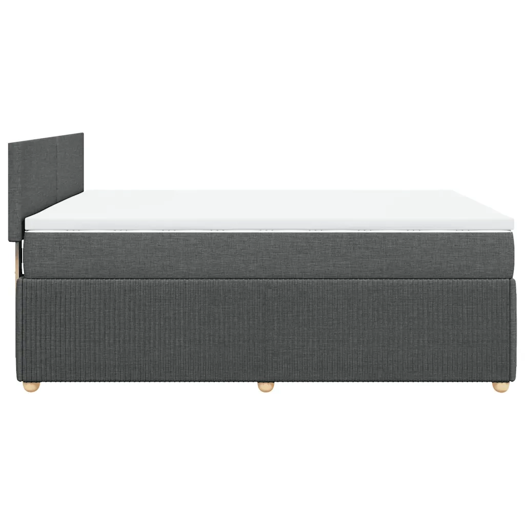 Giroletto a Molle con Materasso Grigio Scuro 140x200cm Tessuto