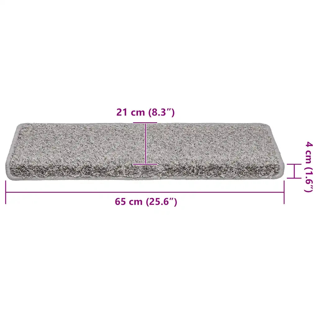Tappetini per scale 30 pz 65x21x4 cm Grigio Bordo rettangolare 3365825