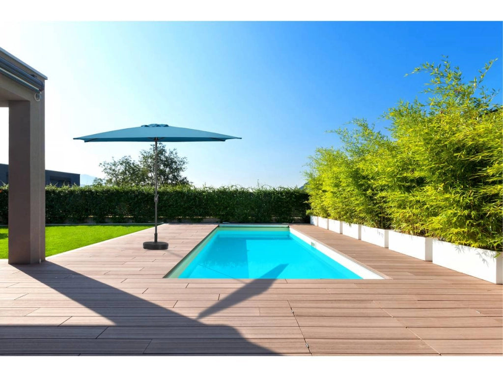 Ombrellone da giardino "Sol 2" - Rettangolo - 2 x 3 m - Blu + base per ombrellone inclusa