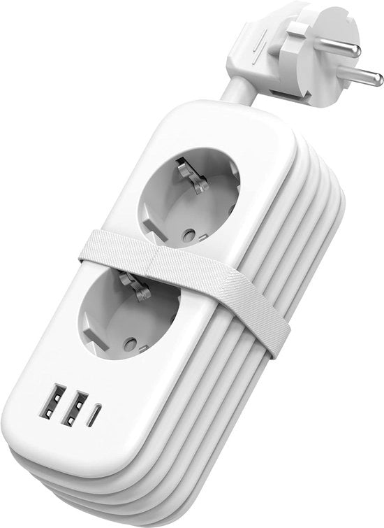 Scatola di alimentazione con porte USB - 15 W, 2 uscite, 4000 W, USB A e USB C - cavo di 15 m