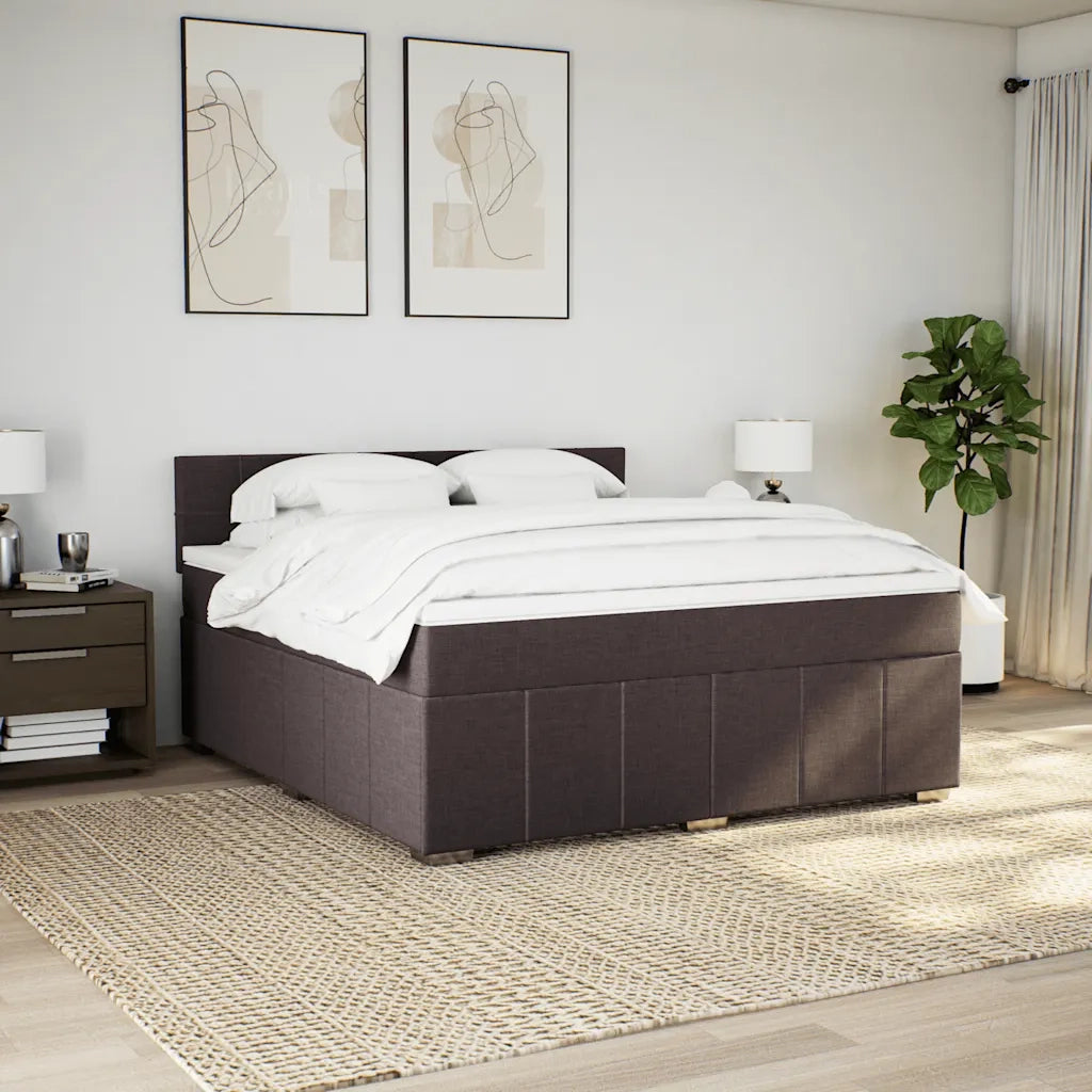 vidaXL Giroletto a Molle con Materasso Marrone Scuro 180x200cm Tessuto