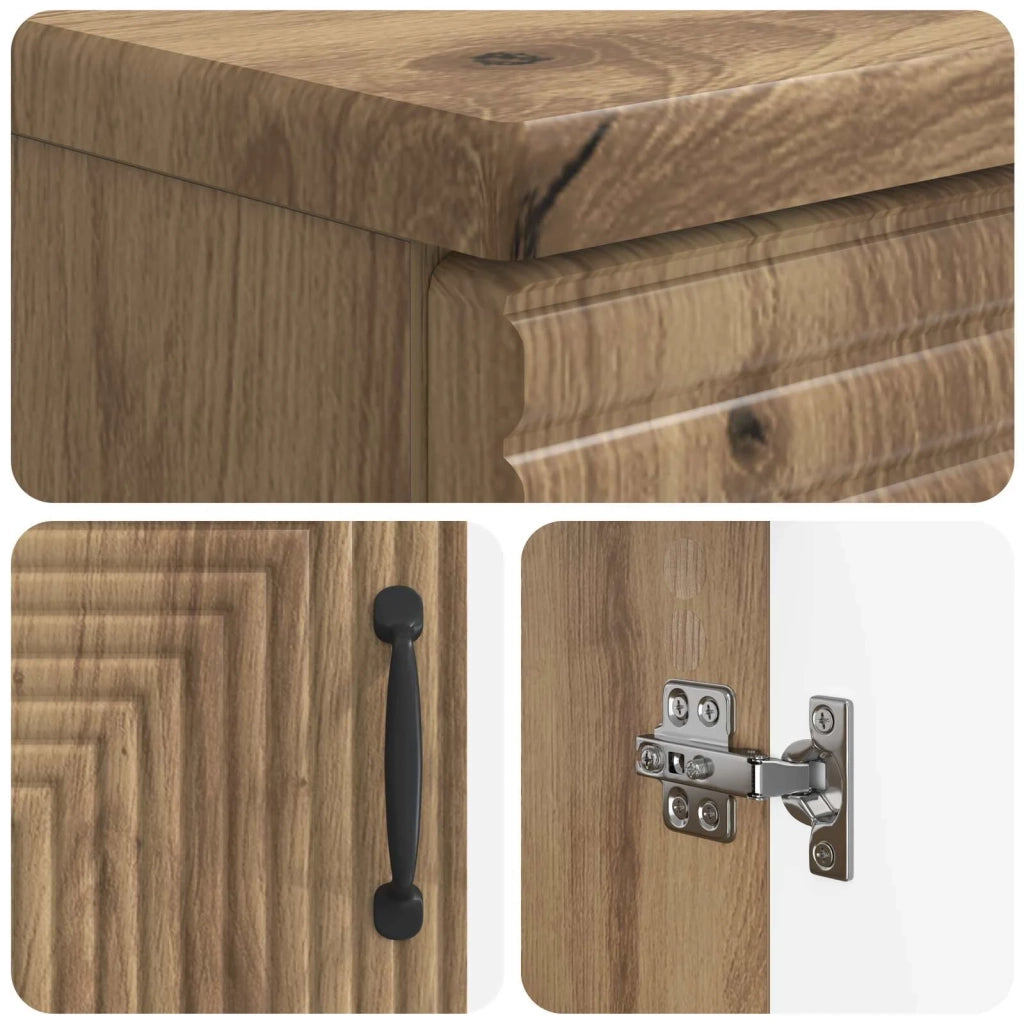 Armadio per Lavabo da Bagno HAARLEM Rovere Artigianale 896794