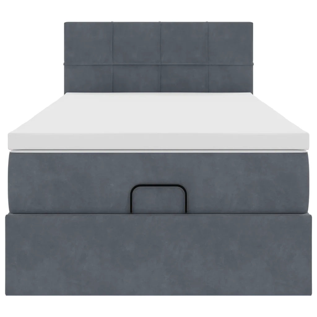 Struttura Letto Pouf con Materasso 90x190 cm in Velluto 3311742