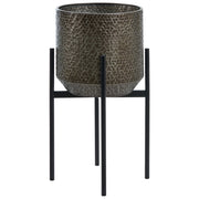 Portavasi in ferro nero, 34 x 34 x 62 cm, per interni, in metallo, stile industriale, per il soggiorno
