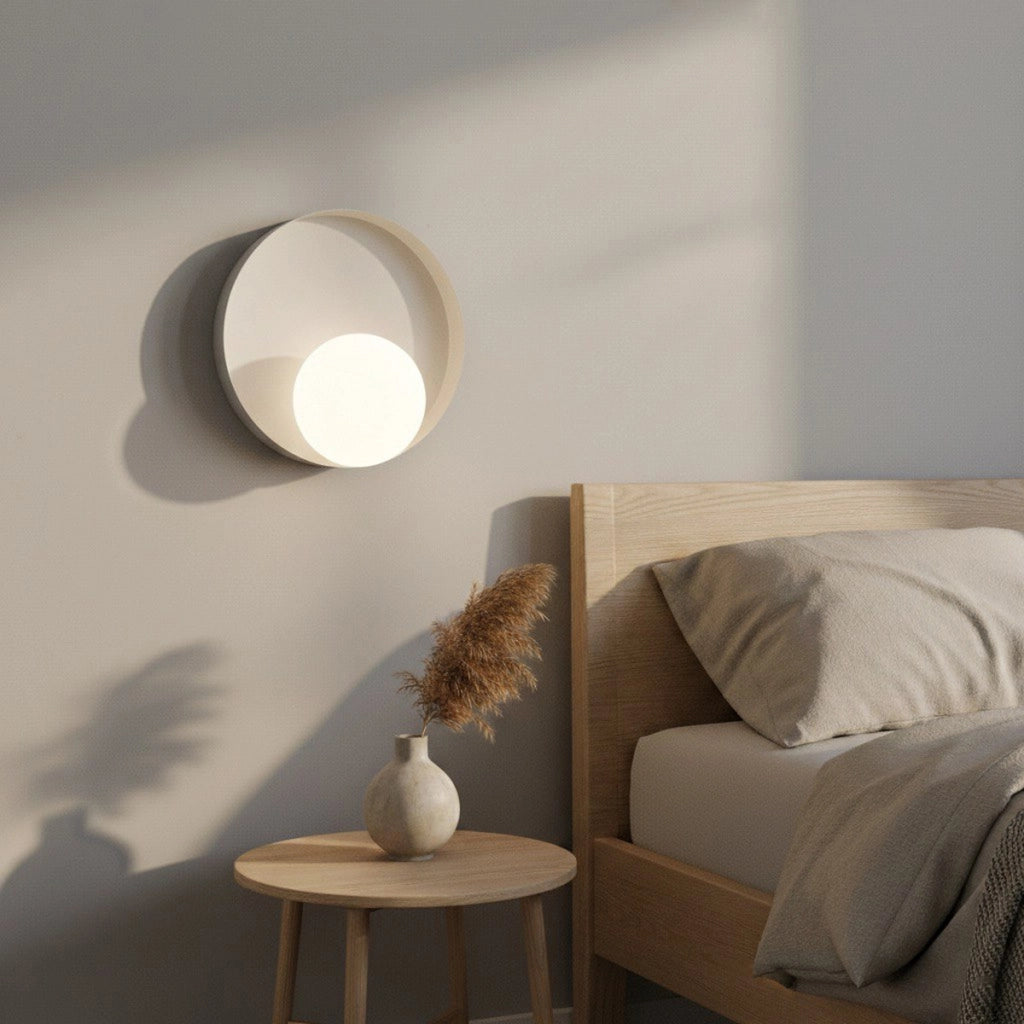 Lampada a parete Kido in acciaio moka e vetro
