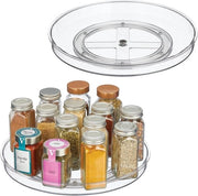 Set di rastrelliere per spezie trainabile da 2 – Tavolo rotondo elegante per cucina per spezie, snack e conserve – Translucido