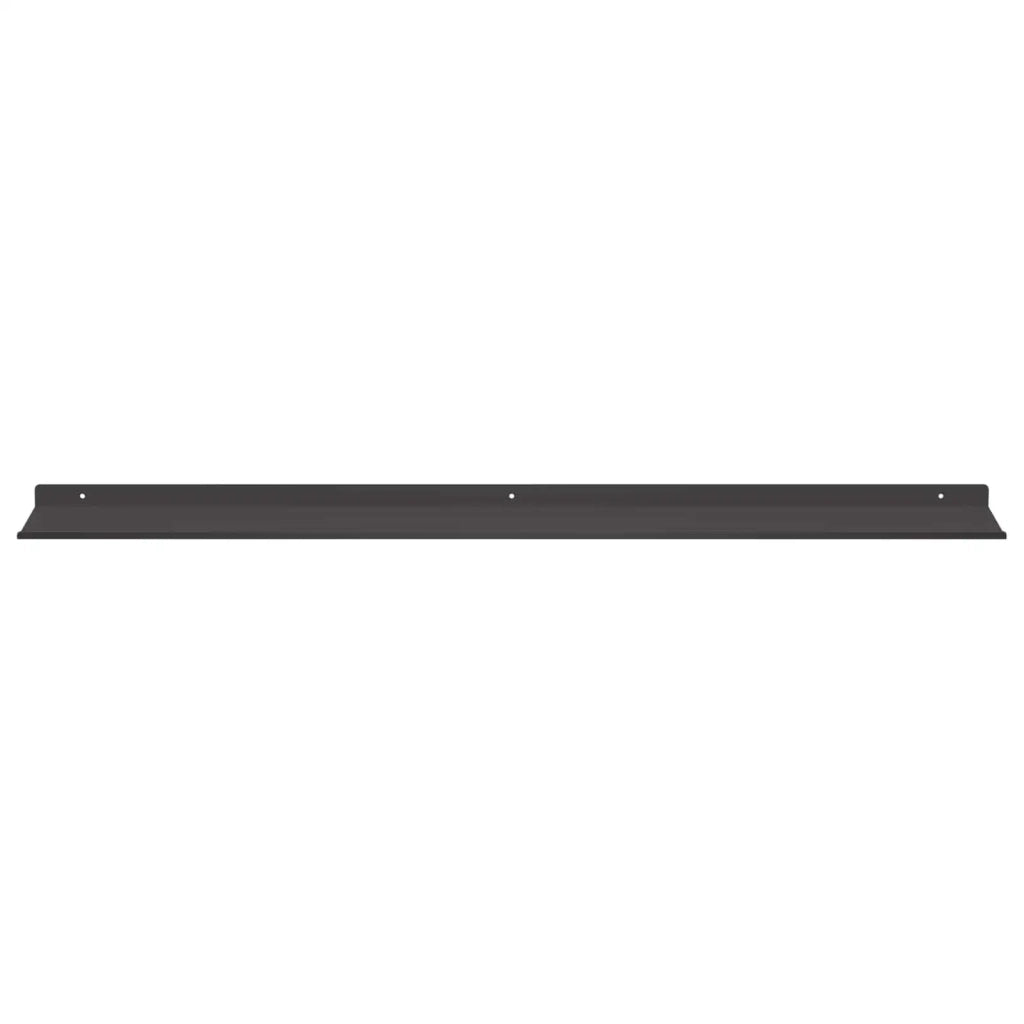 Mensola sospesa 2 pcs Nero 100 x 18 x 2,5 cm Acciaio 8004044