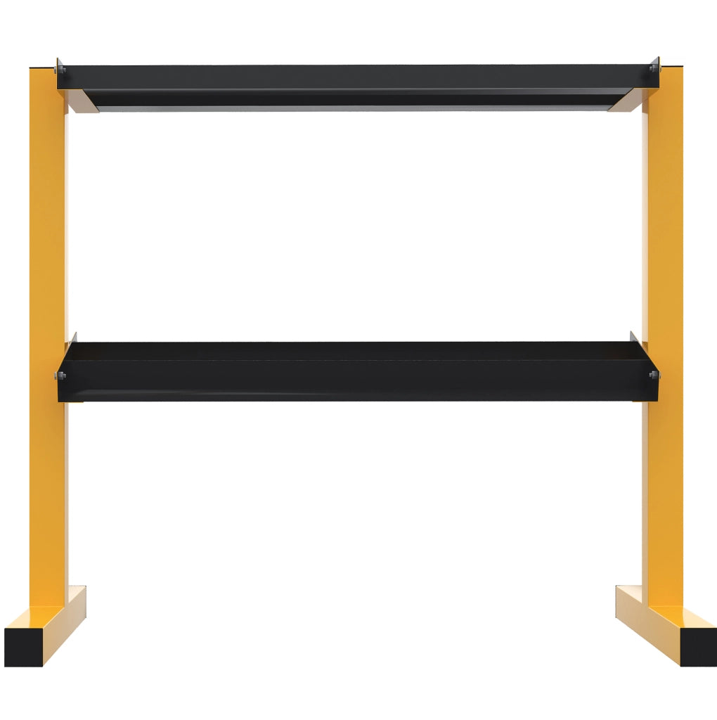Rastrelliera per manubri 92,5x50,5x80,5 cm gialla in acciaio, 2 ripiani