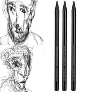 Set di matite a grafite professionale con punte di carbonio antirottura - varie sfumature di grigio - regalo per artisti - ecologico - qualità morbida/media/dura - matite a carbonio a cera di carbone.