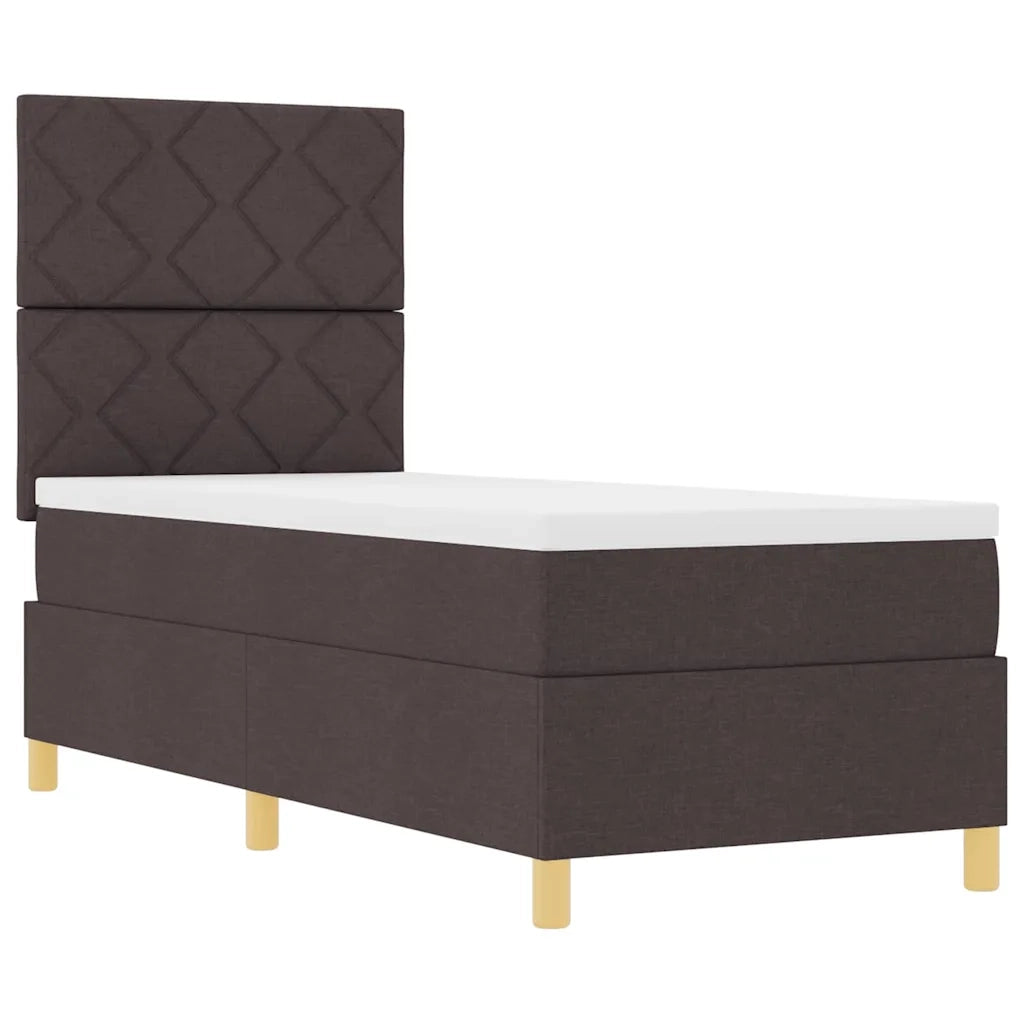 Letto a Sorgente LED Marrone Scuro 80 x 200 cm Tessuto 3343134