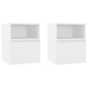 Comodini 2 pz-Set di 2 Tavolino da notte Bianchi 40x40x50 cm in Legno Multistrato 158711