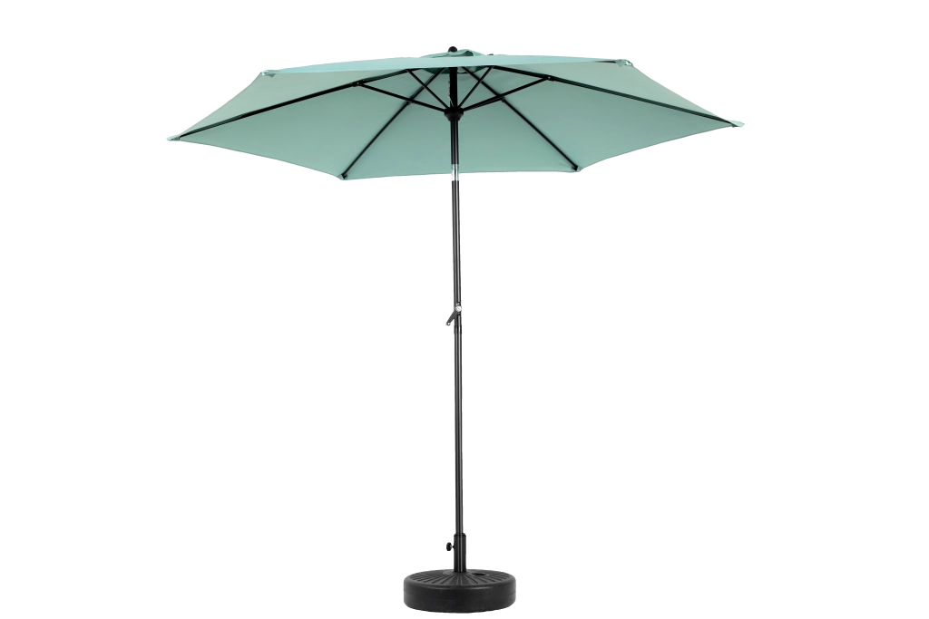 Ombrellone da esterno rettangolare grande, bifacciale, da 2,7 m, con manovella (verde chiaro) (senza base)
