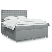 Giroletto a Molle con Materasso Grigio Chiaro 200x200cm Tessuto 3292909
