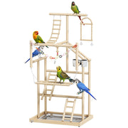 Trespolo per Pappagalli con Giochi ¨C zephmum ¨C Legno Naturale
