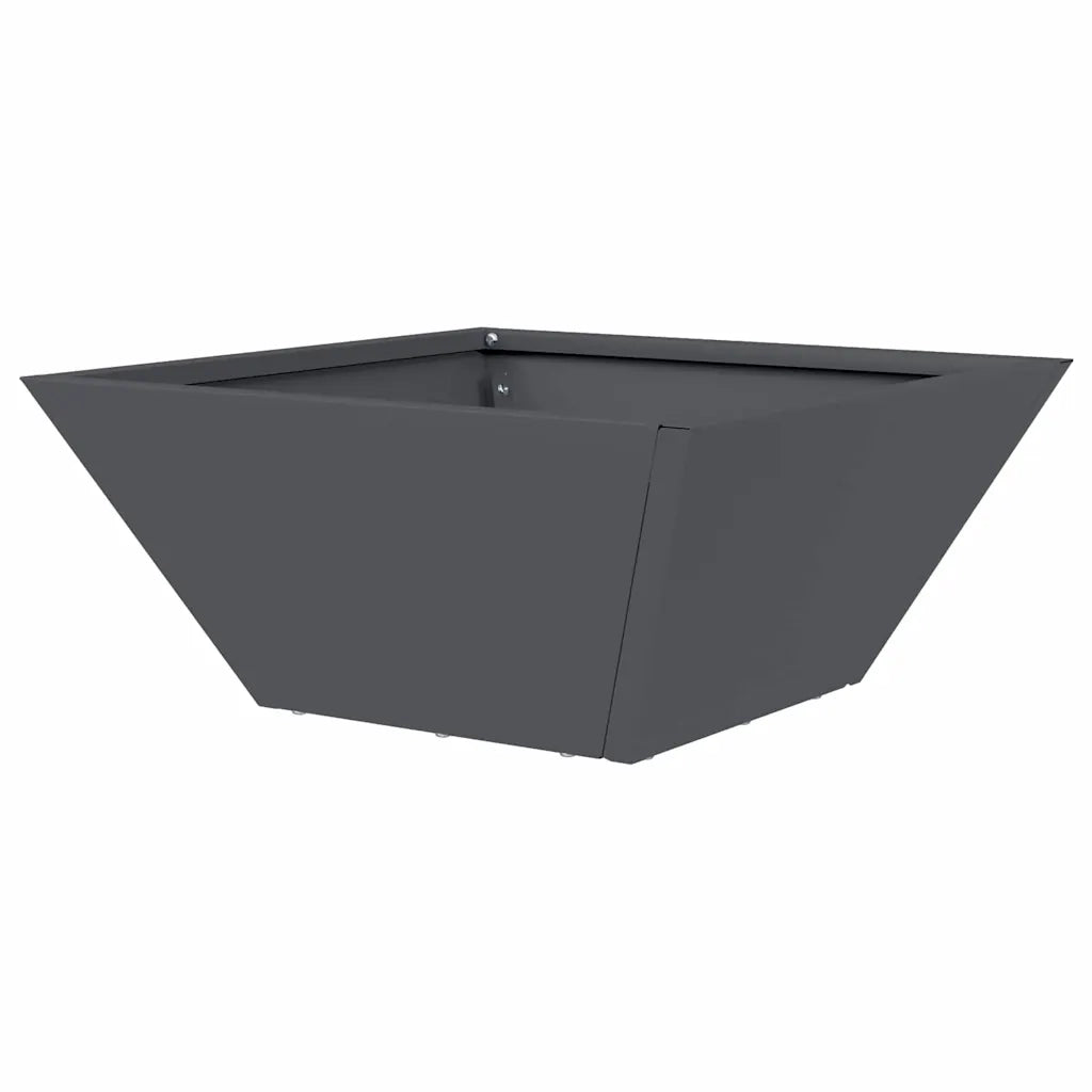 Fioriera da giardino trapezoidale moderna stile contemporaneo 35 x 35 x 15 cm acciaio antracite 02_0052358