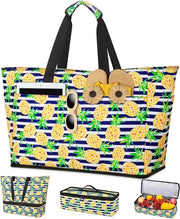 Borsa di Pelle XXL per Donne - Termos per Bagno - Molteplici Tasche - Pieghevole e Impermeabile - Chiusura a Cerniera - Ideale per Piscina, Viaggi, Vacanze e Picnic