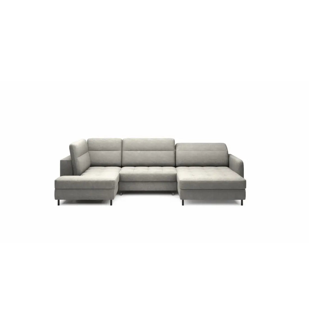 Divano ad angolo convertibile BERTHO 306 cm grigio – Angolo destro con contenitore