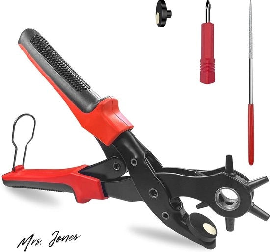 Riem Klem Rotorie per Leder per Accessori con 6 Matrici per Fori Ronde da 2 a 4.5 mm.