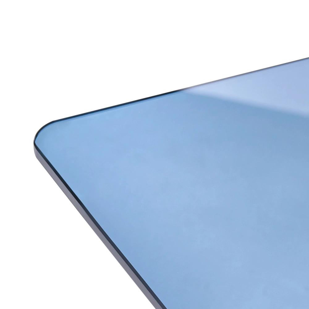 Tavolino in vetro blu 46 x 50 cm Stile astratto Stile minimalista Soggiorno