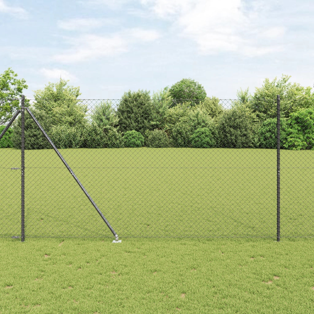 Recinzione a Maglie Set di 2 Grigio Metallo 25 x 1,5 m