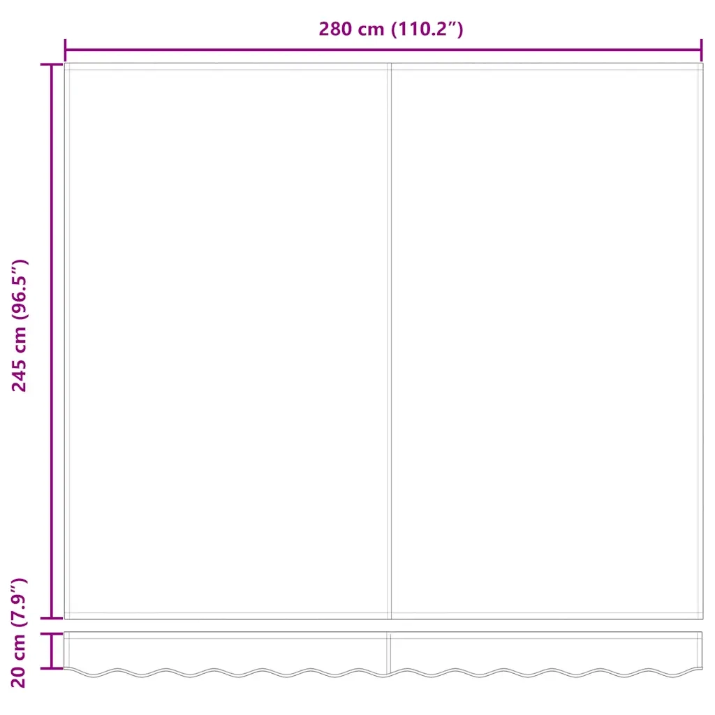 Tenda Retrattile Arancione e Marrone 3x2,5m Tessuto e Alluminio 3154466