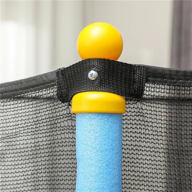 TRAMPOLINO ELASTICO PER BAMBINI Ï1.6X1.9 M CON RETE DI SICUREZZA E PALI IMBOTTITI, ETÓ 3-10 ANNI, BLU