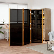 Paravento a 3 Pannelli Nero 210x180 cm 319179