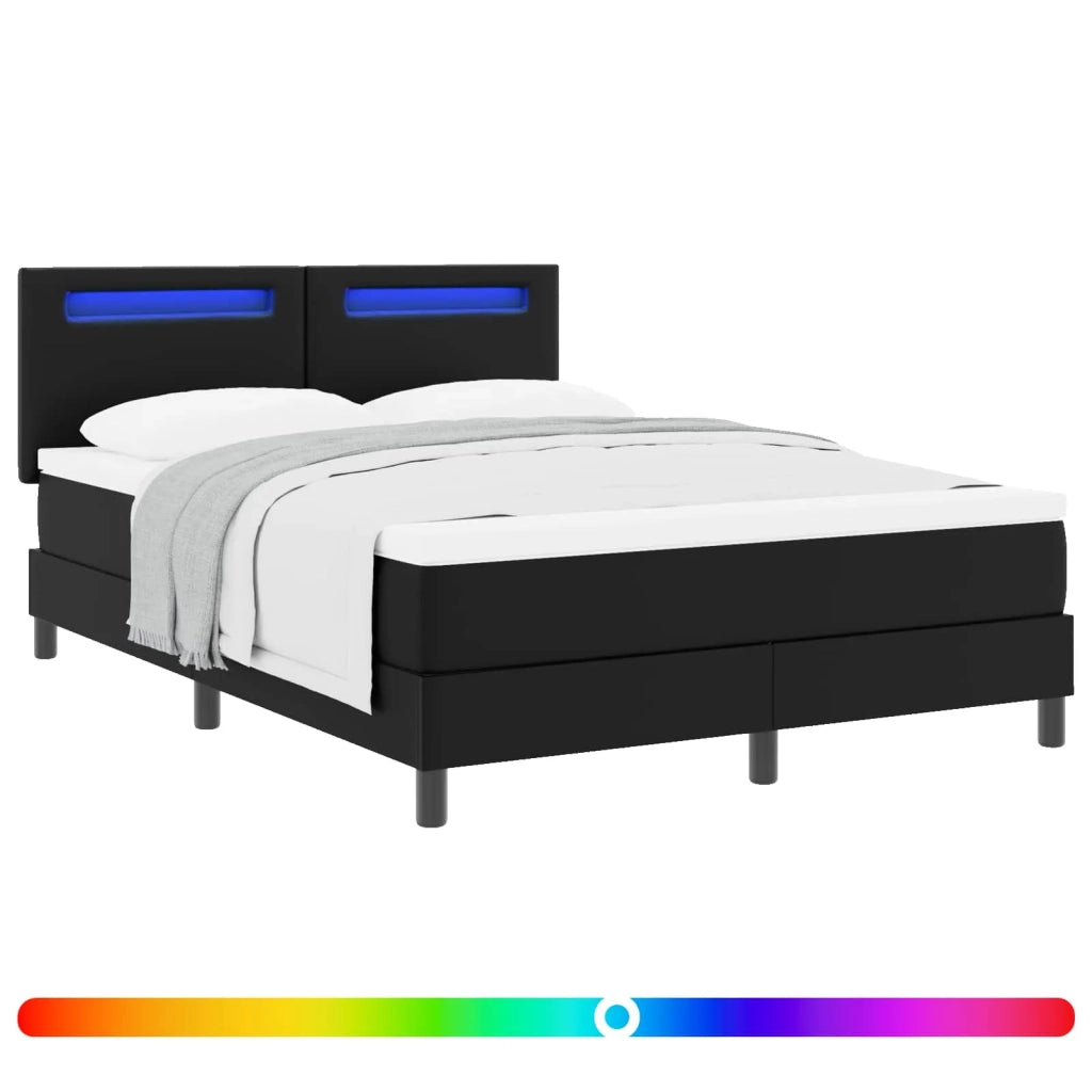 Letto a molle con materasso Nero 160 x 200 cm Pelle sintetica 3339056