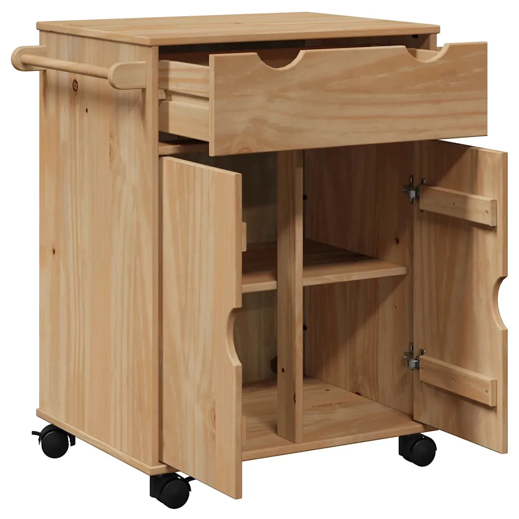 Carrello da Cucina OTTA 59x45x80 cm in Legno Massello di Pino 4013464