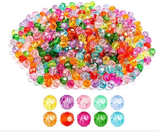 Kralen Ronde 8 mm Facettati - 620 pezzi - Varie Colori - Lavorazione Artigianale/Accessori - Luccicante - Perle d'Arte