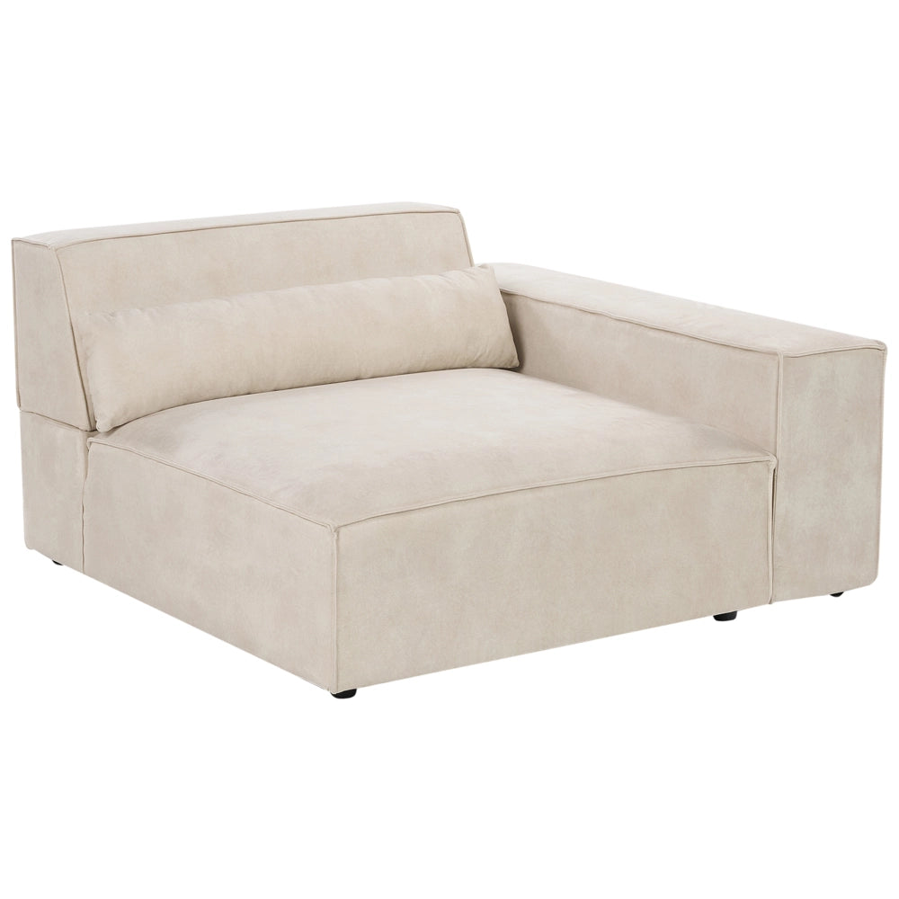 Divano angolare modulare a 2 posti a destra Divano componibile in velluto beige con gambe nere Soggiorno moderno