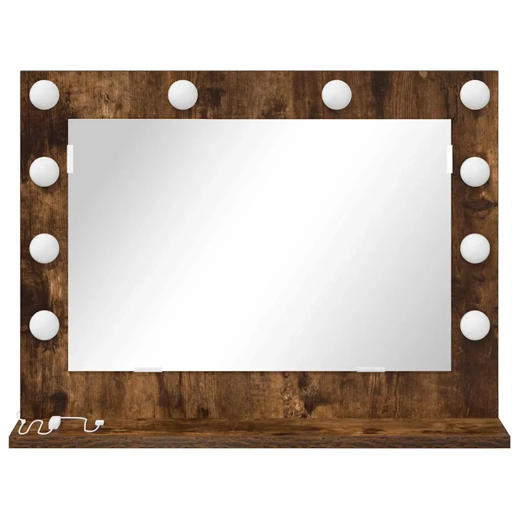 Specchio da Vanità Rovere fumé 60 x 45 x 18 cm Rettangolare 868313
